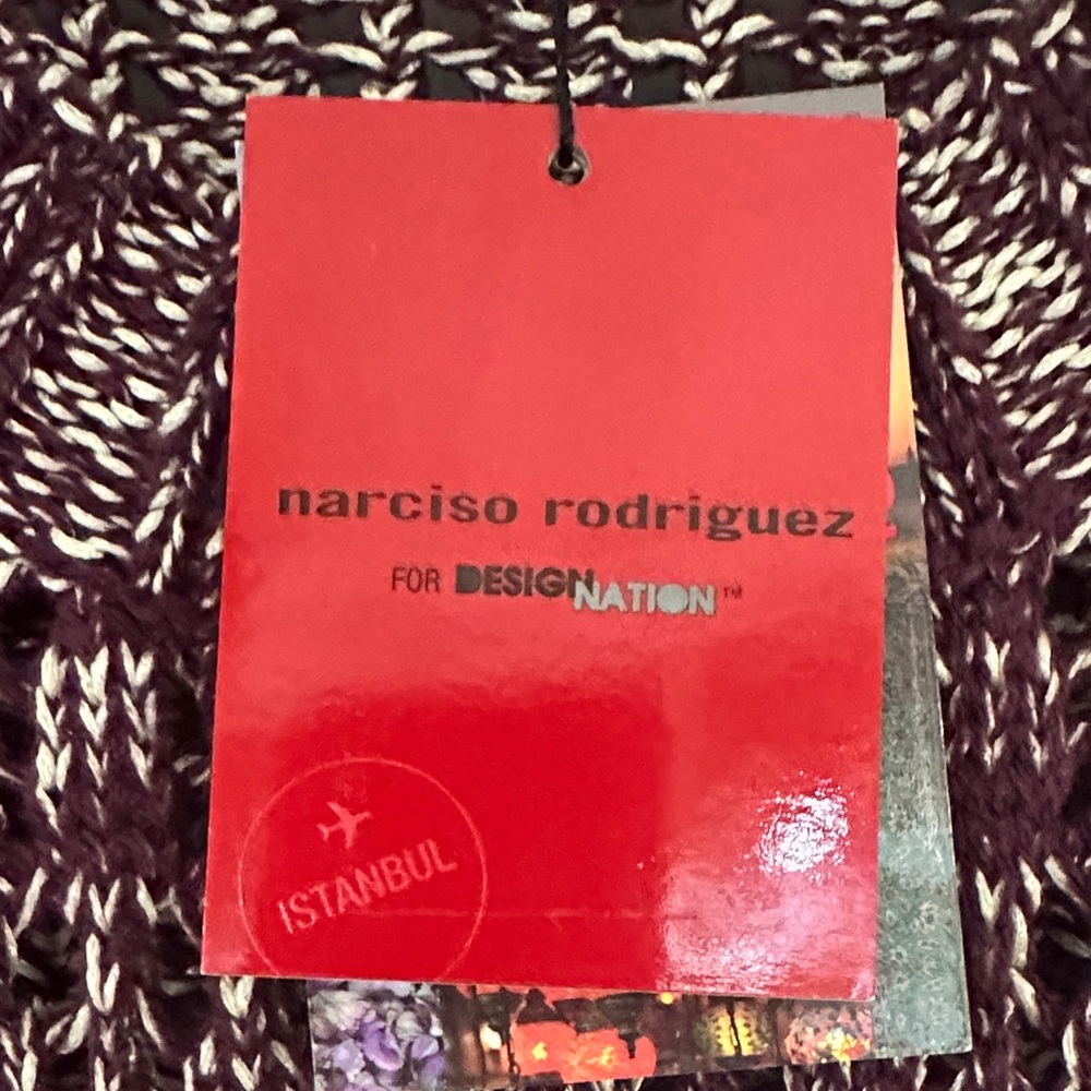 Narciso Rodriguez Marled Knit Sweater – Burgundy & White Textured Pullover | NWT - Picture 3 of 10